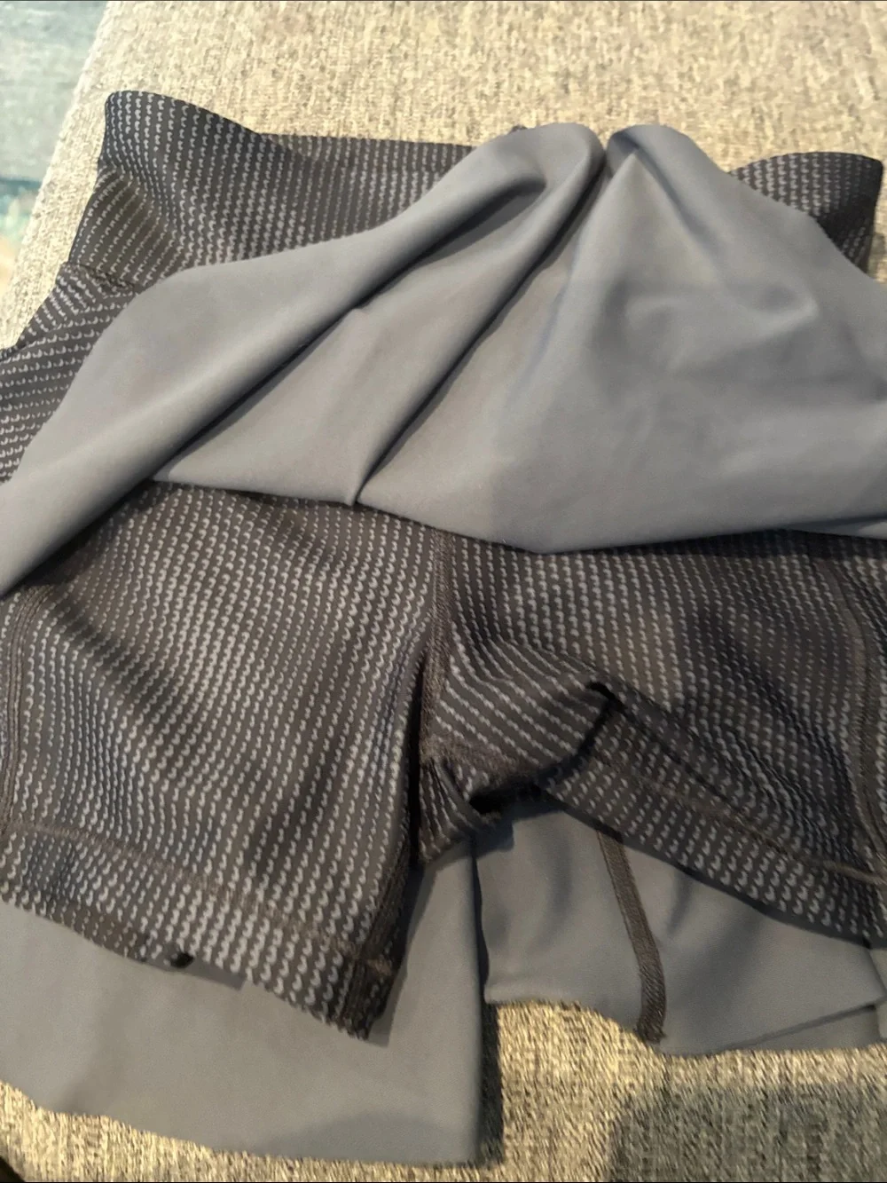 Old Navy Black Textured Flared Skort